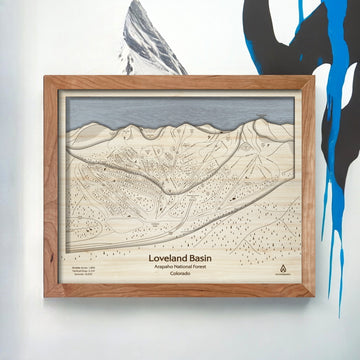 Loveland Ski Resort Map Art, Ski Cabin Decor, Framed Wall Art