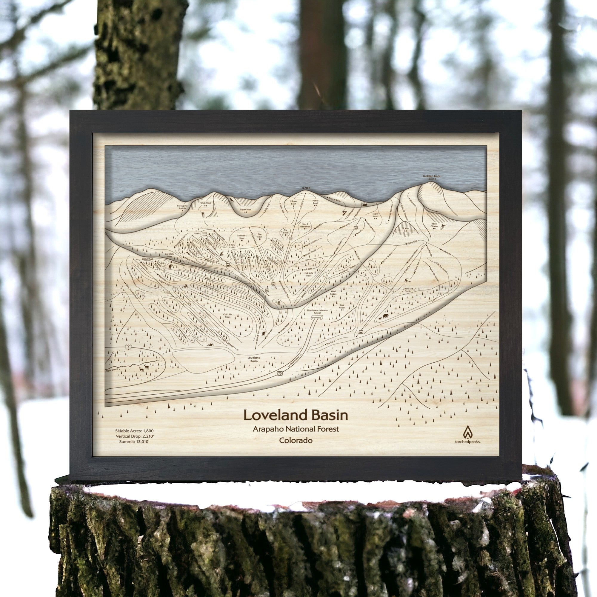 Loveland Ski Map, Slopes Mountain Art, Skiing Wall Art