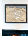 Skiing Wall Art: 3D Wood Map of Mad River Glen Vermont