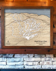 Ski Cabin Art: 3D Layered Wood Wall Map of  Mad River Glen