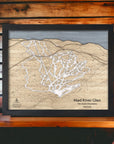 Mad River Glen Wooden Map, Laser-engraved, handcrafted