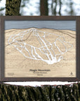 Magic Mountain VT Wooden Ski Resort Map, Custom Ski Resort Map