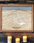 Magic Mountain, Ski Cabin Decor, Framed Skiing Wall Art