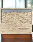 Unique gifts for skiers: Wooden Mammoth Mountain wall map for home or office