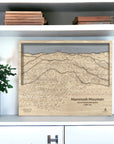 Skiing Art: Wooden Map of Mammoth Mountain in California