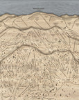 Mammoth Mountain Ski Trail Map | 3D Wood Ski Slope Map, Mountain Art, Laser engraved