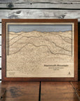 Mammoth Mountain 3D Wooden Map, Skiing Art