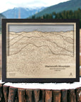 Ski House Decor: Layered, Wooden Mammoth Ski Resort Wall Map