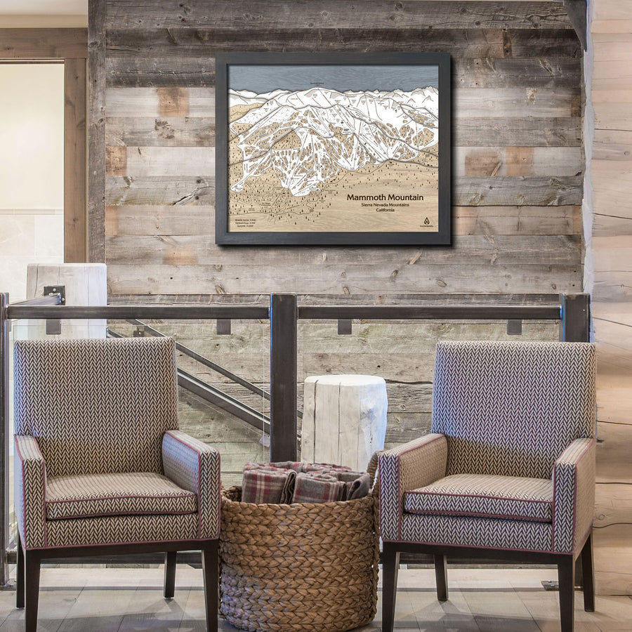 Mammoth Mountain Ski Resort Map, Ski Cabin Decor, Mammoth Mountain Bike Park