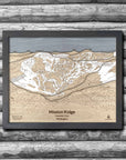 Mission Ridge Ski Trail Map | 3D Wood Mountain Art | Torched Peaks