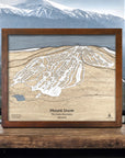 Mount Snow Vermont Ski Resort Map, Wooden Mountain Art