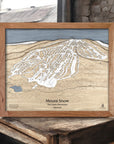 Mount Snow VT Wooden Ski Map, Designed by Artist Shawn Orecchio, Former Professional Snowboarder