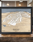 Mount Snow Map, Laser-Cut Wooden Map of Mount Snow Ski Resort in Vermont