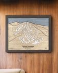 Mount Sunapee NH Ski Resort Map Art, 3D Wood Mountain Art