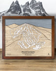 Mount Sunapee Ski Resort Art, Wooden Ski Map by Torched Peaks, New Hampshire Ski Area