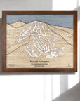 Mount Sunapee 3D Wood Map, Ski Slopes Mountain Art, Designed by Artist Shawn Orecchio