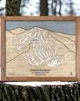 Mount Sunapee Ski Resort Map Art, Wall Map, Laser-engraved