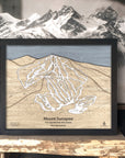 Mount Sunapee 3D Layered Wood Map, Ski House Decor, Unique Gifts for Skiers