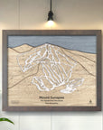 Mount Sunapee Ski Trail Map, 3D Wood Map, Ski Cabin Decor