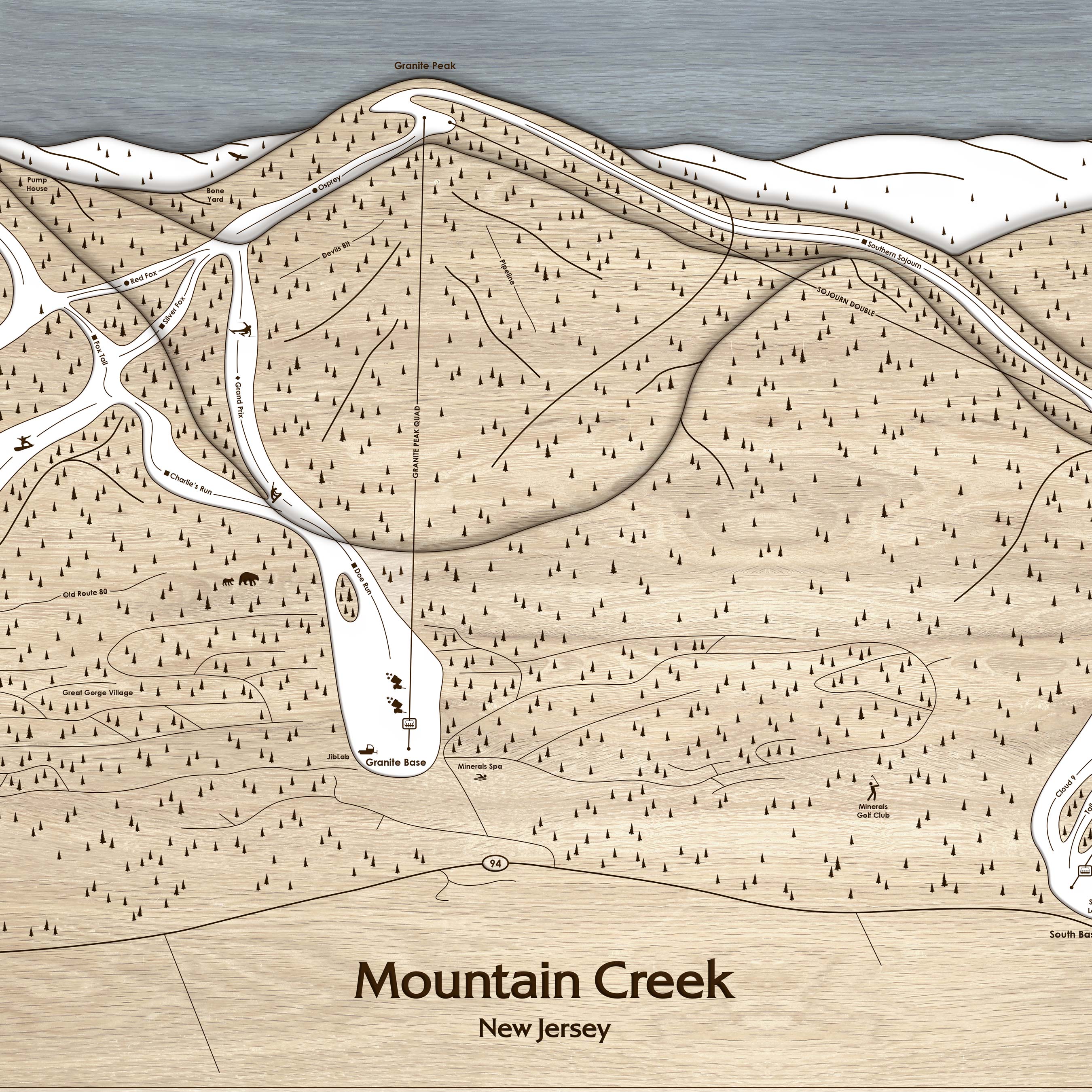 Mountain Creek Ski Trail Map | Vernon NJ, Vernon Valley Great Gorge Action Park Wood Map