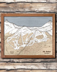 Mt. Baker Ski Area Trail Map | 3D Wood Mountain Art