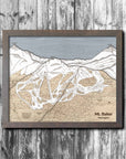 Mt. Baker Ski Area Trail Map | 3D Wood Mountain Art