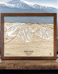 Nubs Nob Michigan, Ski Resort Map engraved in wood