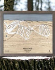 Nubs Nob Ski Map Art, Wood Ski Map, Mountain Art, Framed Wall Art