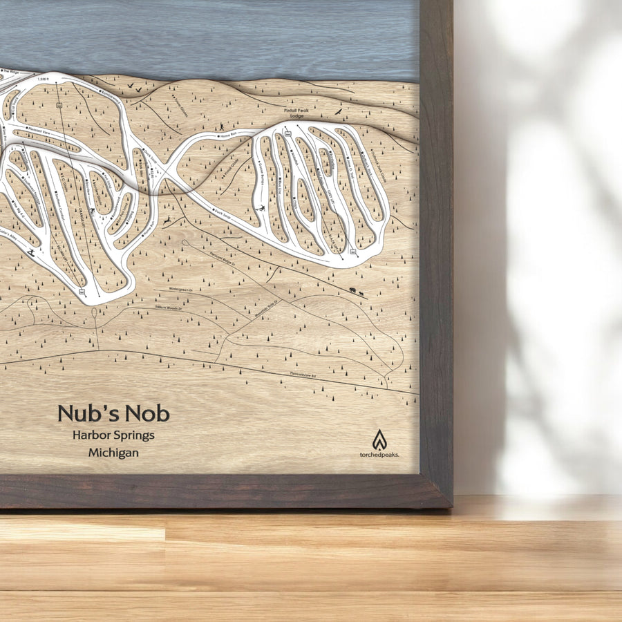 Nubs Nob Ski Resort Map, Ski Trail Map Art