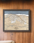 Okemo Mountain Ski Map, 3D Wood Ski Trail Map Art