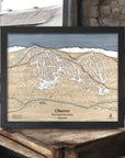 Okemo Ski Map engraved in wood, Ski Decor, Ski Art, Home Decor