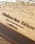 Palisades Tahoe Wood Ski Trail Map for your home or office decor. 