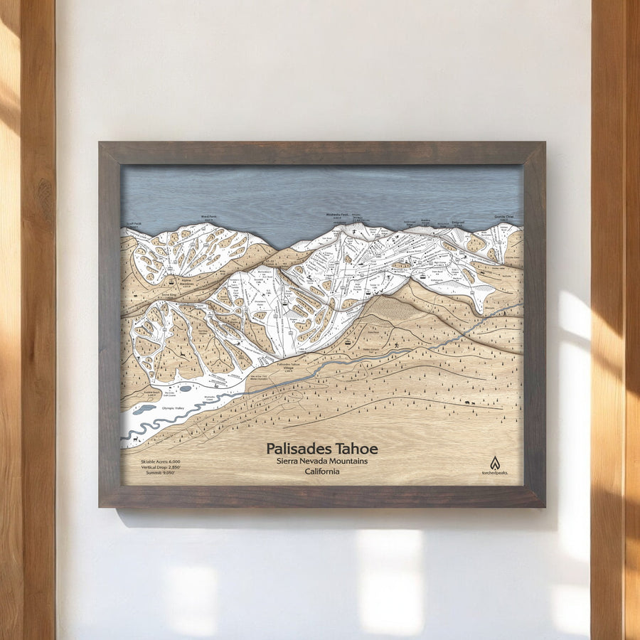 Palisades Tahoe Ski Area Map, Mountain Modern Home Decor