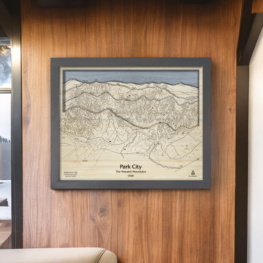 Park City, UT Ski Resort Map, Wooden Wall Art