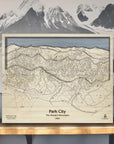 Park City Ski Area Map, 3D Wood Map designed by Artist Shawn Orecchio