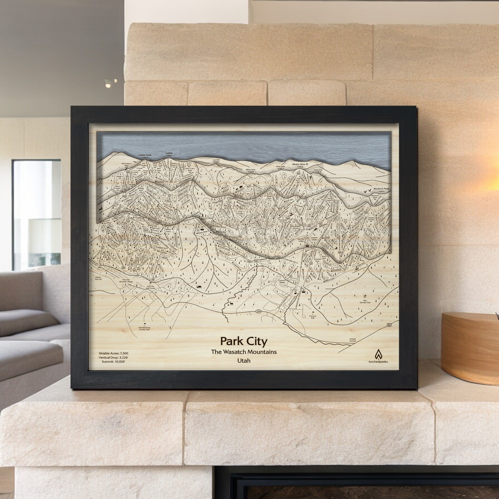 Park City Map, Skiing Wall Art, Ski Decor