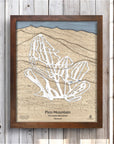 Pico Mountain at Killington, Ski Map, Wood carved map, Ski Decor