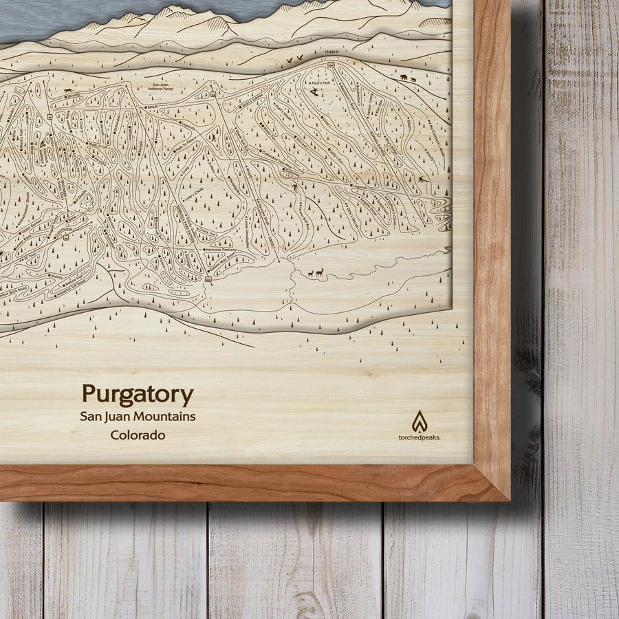Purgatory Framed Ski Art, Gift for Skiers and Snowboarders