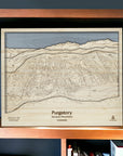Purgatory Ski Resort Map Art, Wood Mountain Art for Skiers and Snowboarders