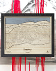 Purgatory Colorado 3D Wood Map, Layered Mountain Art