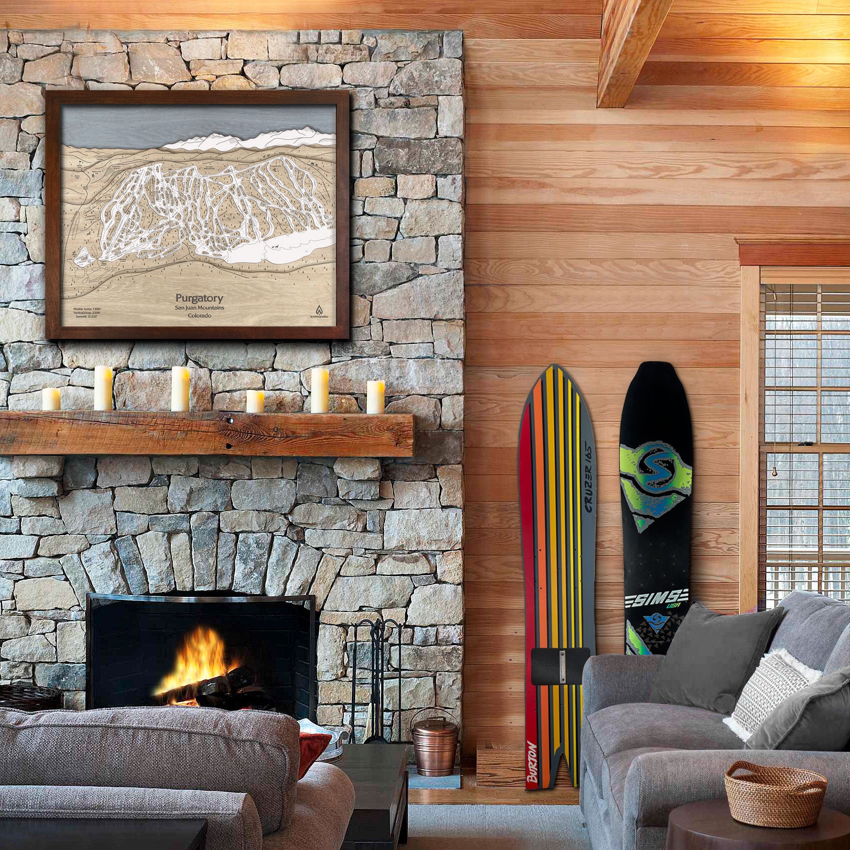 Purgatory Colorado Ski Trail Map Art