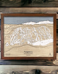 Unique Ski Lodge Decor: 3D Wood Purgatory Ski Slope Map, Framed Wall Art