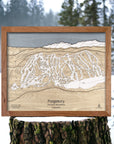 Best gift for skiers: Framed Map, Natural Wood, Purgatory Ski Resort Trail Map