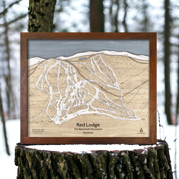 Red Lodge Mountain Montana, 3D Handcrafted Map, Ski Cabin Decor