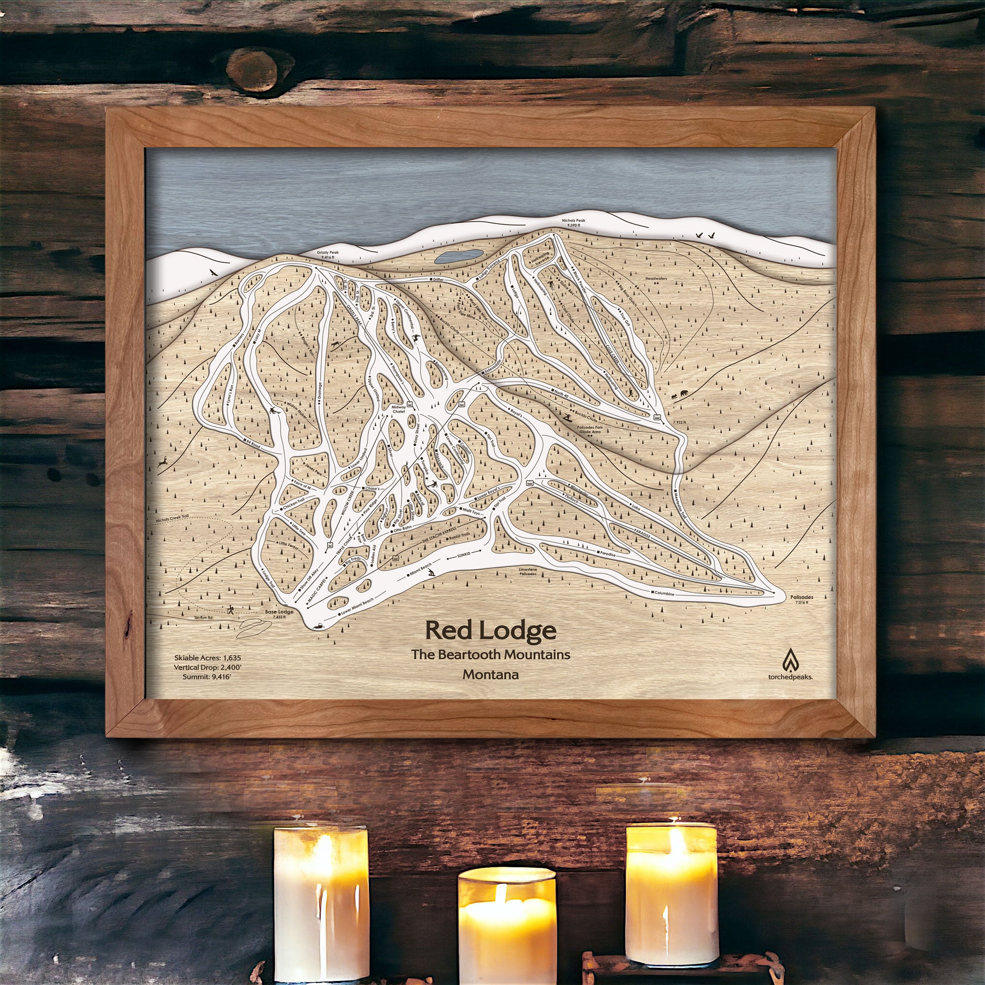 Red Lodge Mtn, Ski Slopes, Mountain Art, Gift for Skiers