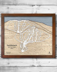 Saddleback Mountain Ski Resort Wall Map, Ski Home Decor