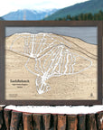 Saddleback Mountain 3D Wood Ski Map, Ski Cabin Decor