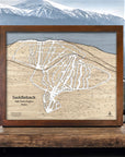 Saddleback Maine, Wooden Ski Map, Ski Slope Mountain Art