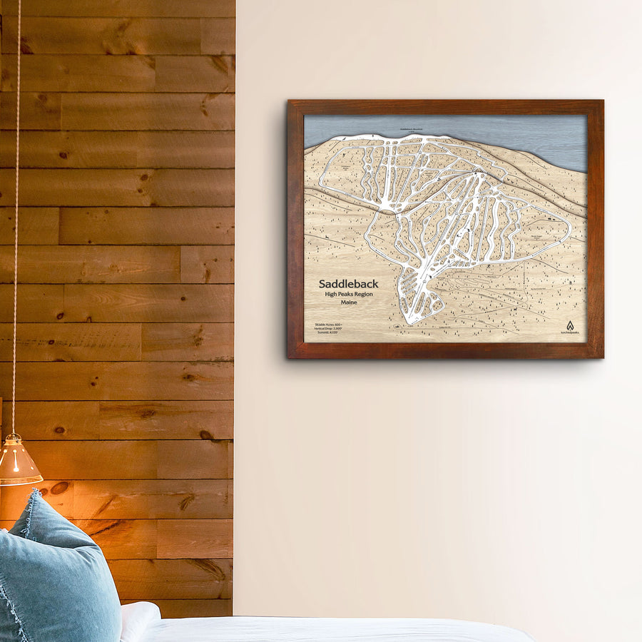 Saddleback Mountain Wall Art, Skiing Decor, Gifts for Snowboarders