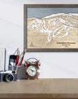 Schweitzer Mountain Ski Trail Map | 3D Wood Mountain Art